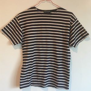 SZ S Parisian / French Breton Stripe Navy Shirt